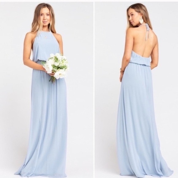 Show Me Your MuMu Steel Blue Heather Halter Dress - Picture 1 of 8